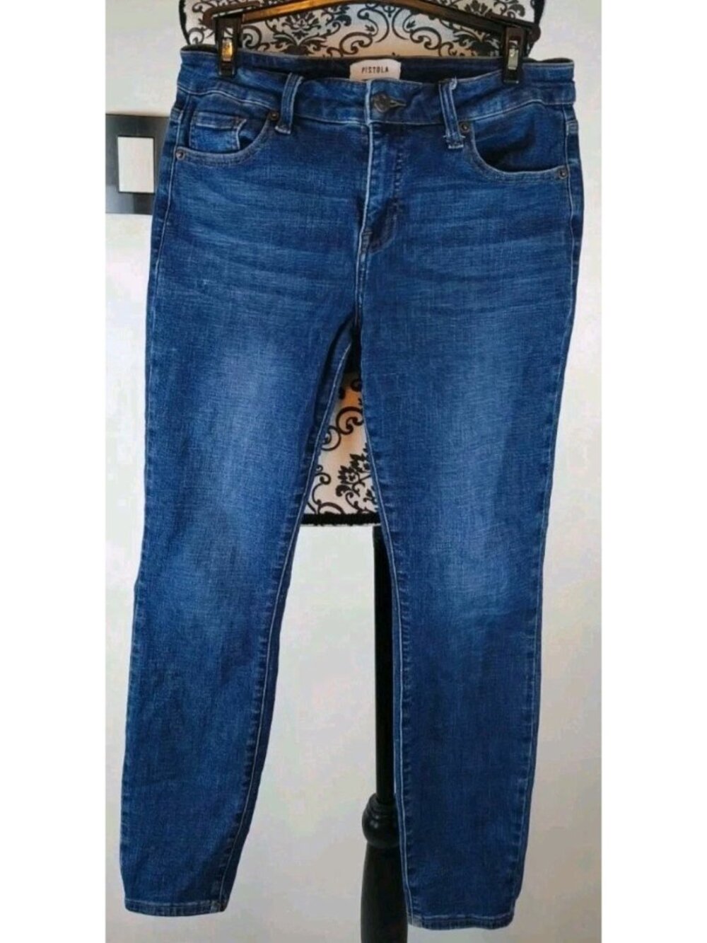 Pistola Skinny Jeans Size 27 Medium Wash Stretch Denim Mid Rise